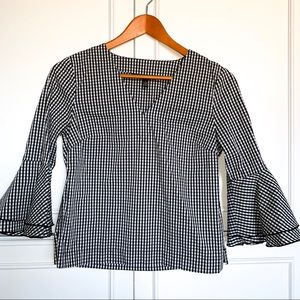 WHITE HOUSE BLACK MARKET GINGHAM BLOUSE